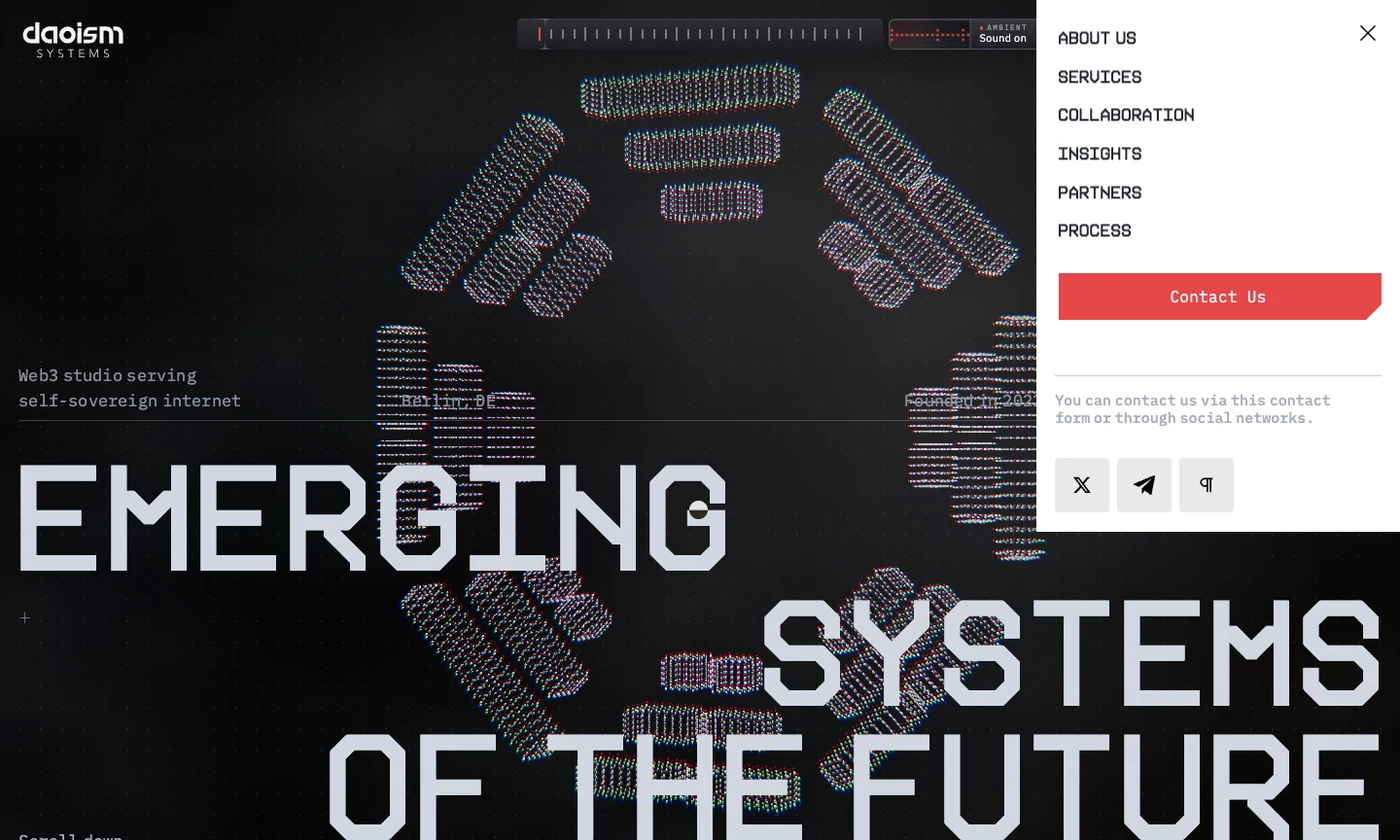 Daoism Systems capability-example website snapshot