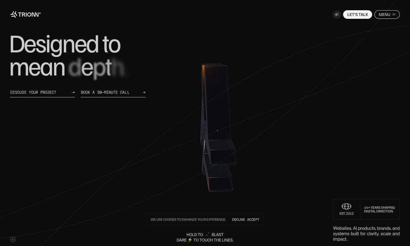 TRIONN capability-example website snapshot
